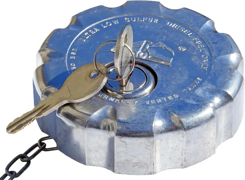 Vista 3 de Tapón de combustible diésel de bloqueo nominal de 3 pulgadas con llave igual para modelos seleccionados de tanques de combustible Volvo Mack