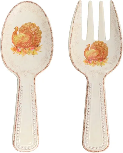 Vista 7 de UP ware Blue Rooster - Servidores de ensalada de melamina, juego de utensilios para servir, incluye tenedor y cuchara para tirar ensalada, pasta
