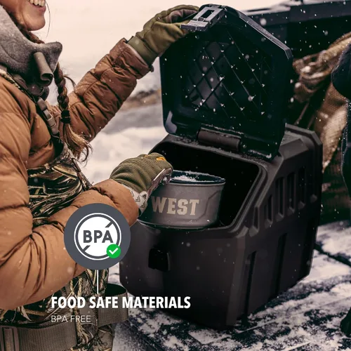 Vista 6 de Contenedor de almacenamiento de comida para perros de 30 libras, contenedor impermeable y hermético para alimentos para mascotas, contenedor