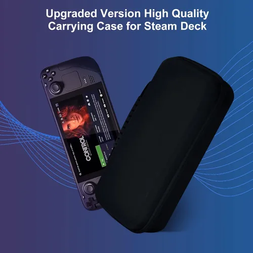 Vista 2 de SIKROFEGEN Carrying Case Compatible with Steam Deck, Protective Hard Shell Carry Case Built-in AC Adapter Charger Storage, Portable Travel Carrying