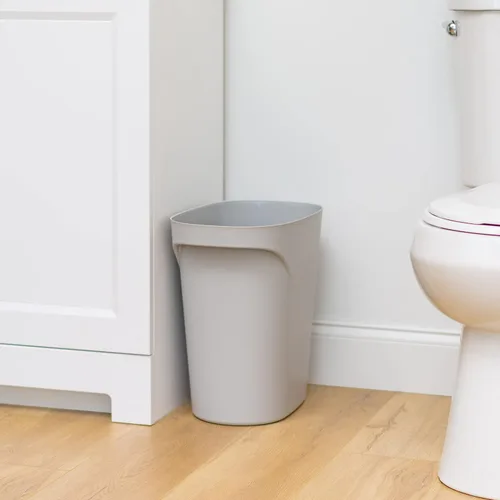 Vista 5 de IRIS USA Bote de basura pequeño Fabricado en Estados Unidos 6 galones Gris