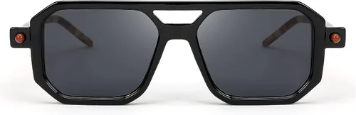 Vista 2 de Feisedy - B2622 - Lentes de sol estilo aviador, cuadrados, clásicos de los años 70, unisex, con montura clásica retro y elegante, UV400