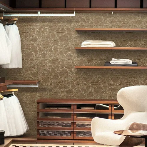Vista 4 de RoomMates RMK12233PL Nikki Chu - Papel tapiz autoadhesivo marrón y cobre metálico