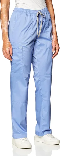 Vista 2 de WonderWink, pantalones elásticos resistentes para mujer de Wonderwork, talla petite plus Azul Ceil