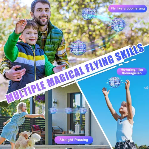 Vista 4 de RIEYON Bola de orbe voladora 2025 Actualización Hover Boomerang Ball 6 efectos de iluminación, juguetes geniales para niños, adolescentes y adultos