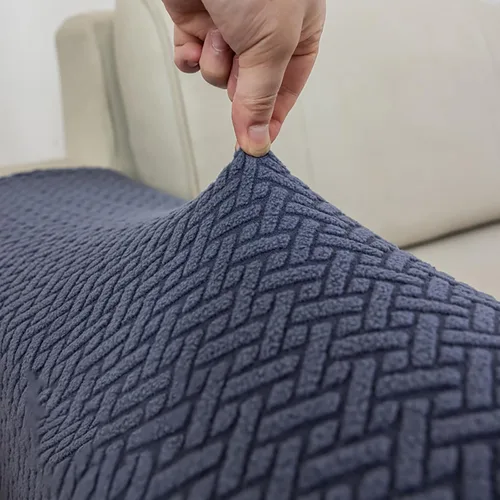 Vista 8 de Juego de 2 fundas de poliéster elásticas para reposabrazos de sofá reclinable, fundas protectoras con pasadores giratorios (azul, M)