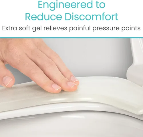 Vista 3 de Vive - Funda de cojín de gel para asiento de inodoro - Almohadilla elevada y acolchada para sillas alargadas, estándar y para inodoro