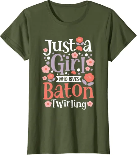 Vista 70 de A Girl Who Loves Baton Twirling - Camiseta de giro Majorette Twirler, Negro