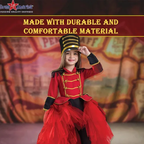 Vista 6 de Dress Up America Band Majorette Costume - Nutcracker Costume for Girls - Toy Soldier Uniform Dress Up for Kids
