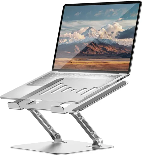 Vista 10 de Soporte ajustable para laptop, elevador de aluminio para laptop Negro