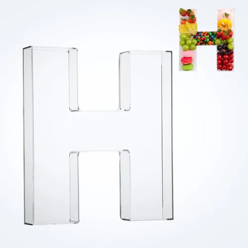 Vista 14 de Bandeja de 11" de Acrílico con Letras y Números – Bandeja Reutilizable y Rellenable para Aperitivos de Charcutería, Caja de Servir Postres