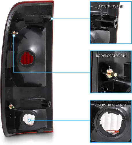 Vista 5 de AmeriLite Juego de lámparas de freno para Ford F-Series F150 F250 F350 SuperDuty color rojo humo estilo fábrica OE conjunto de luces traseras