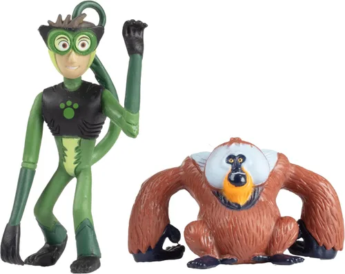 Vista 6 de Wild Kratts Climbers Figuras de Acción Coleccionables y Discos (8 piezas) Incluye 4 Discos de Poder de Criatura + 4 Animales - Juguetes con Licencia