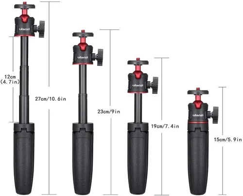 Vista 3 de ULANZI MT-08 Barra de extensión trípode Mini Selfie Stick trípode mango agarre para iPhone 11 Pro Max Samsung cámara Sony Canon Nikon Vlogging