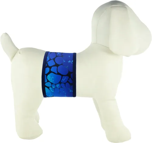 Vista 10 de Bandas lavables y reutilizables de vientre para perro macho de PlayaPup Rojo tiburón