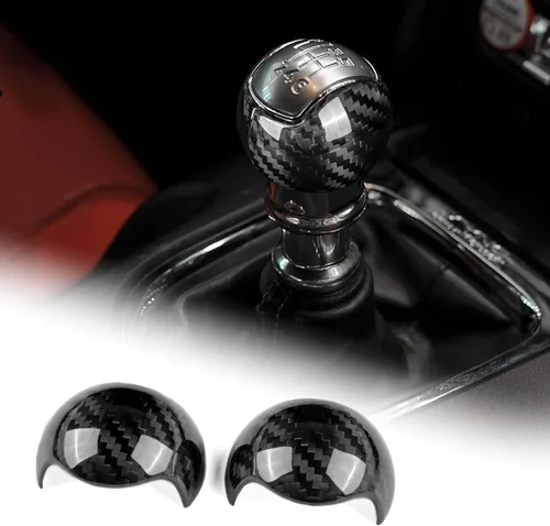 Vista 11 de AIRSPEED Para Mustang - Cubierta de la perilla de la palanca de cambios de fibra de carbono, accesorios interiores, calcomanía para Ford Mustang