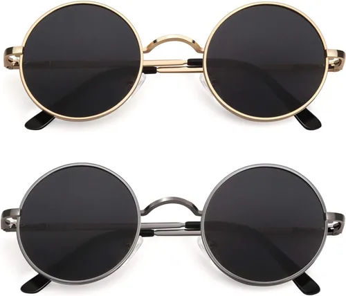 Vista 68 de CGID Gafas de sol unisex polarizadas redondas E01 Lennon