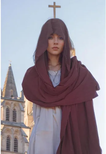 Vista 18 de Bufanda con capucha estilo pícaro, capa medieval, renacentista, para hombre, calentador de cuello con capucha, accesorios Cyberpunk