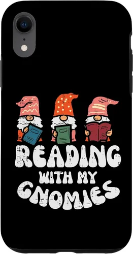 Vista 8 de Funda para iPhone 15 Reading With My Gnomies Funny Gnomes Book Lover Bookworm
