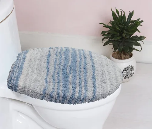 Vista 22 de Home Weavers Gradation Collection - Alfombra de baño 100% algodón, suave y absorbente, antideslizante, lavable a máquina, rectangular, 17 x 24 Beige