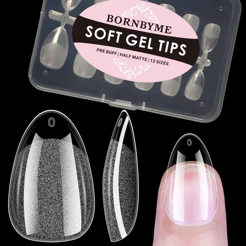 Vista 8 de Puntas de uñas cortas cuadradas francesas, BORNBYME 120 piezas de uñas postizas transparentes, puntas de uñas acrílicas, puntas de uñas de cubierta
