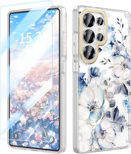 Vista 16 de MILPROX Funda para Samsung Galaxy S25 - Cubierta Slim Fit Floral S-25, Elegante Diseño de Flores Femenino, Carcasa Protectora Linda Ultra-Delgada