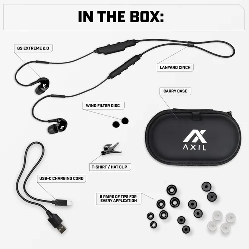 Vista 6 de AXIL GS Extreme 2.0 Shooting Ear Buds – Hearing Enhancement & Noise Isolation Bluetooth Earbuds – w/Dynamic Speakers – 25-Hour
