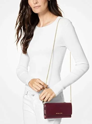 Vista 3 de MICHAEL Michael Kors Cartera de cadena convertible de cuero de dos tonos