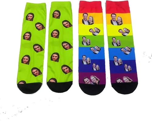 Vista 8 de Calcetines de cara de mascotas personalizados para hombres y mujeres con foto de amantes de las mascotas tamaño unisex para perro gato animales