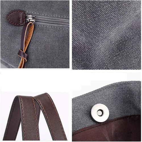 Vista 6 de Bolso Hobo de lona Bolso de mano Bolso de hombro de compras