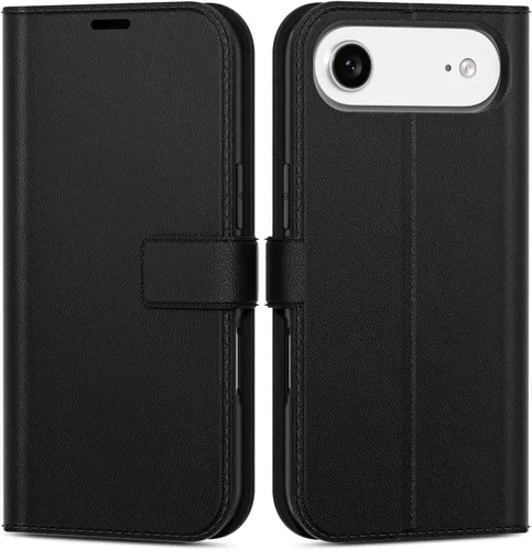 Vista 65 de oakxco Funda tipo cartera para iPhone SE 2022/2020/8/7 con soporte para tarjeta de crédito, funda magnética RFID delgada tipo libro con tapa