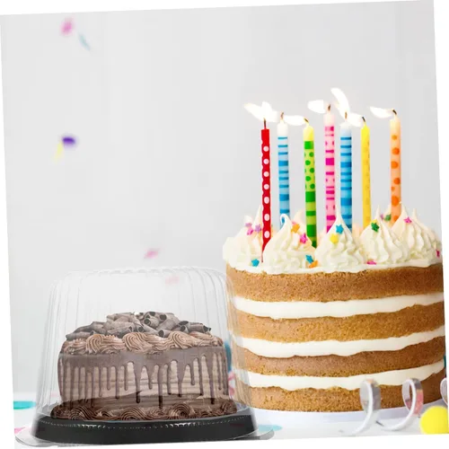 Vista 6 de Didiseaon 10 piezas caja de pastel contenedor de galletas redondo soporte para pasteles recipiente transparente cubiertas de pastel plástico