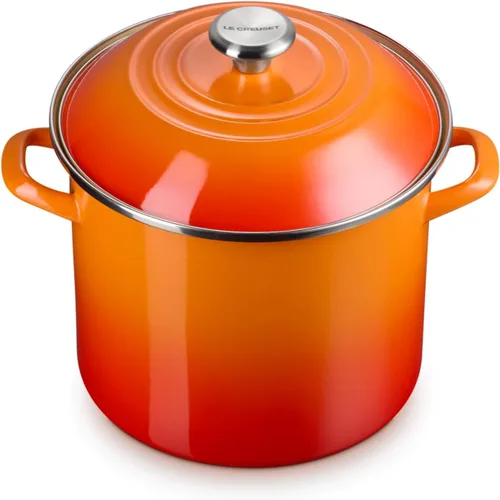Vista 14 de Le Creuset - Olla tradicional esmaltada en acero, 12 cuartos de galón, Oliva con pomos de acero inoxidable