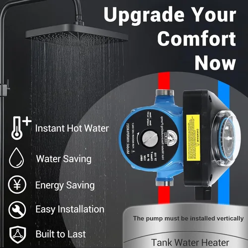 Vista 4 de Kit de bomba de recirculación de agua caliente instantánea reemplaza 595916 0955805 3-Year Warranty, 304 Stainless Steel Adjustable Bypass Valve