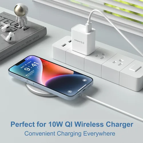 Vista 2 de OKRAY - Enchufe de pared USB, paquete de 2 unidades de 18 W, bloque de carga rápida 3.0, adaptador de corriente de carga rápida, cargador de viaje