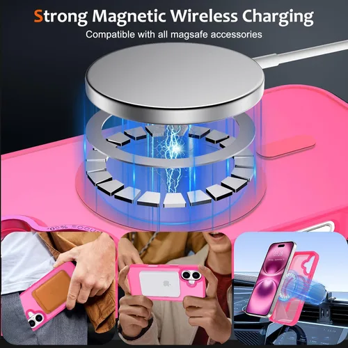 Vista 166 de Anuck - Funda magnética para iPhone 11 compatible con MagSafe, carcasa trasera mate translúcida dura, borde de TPU, delgada, resistente a impactos