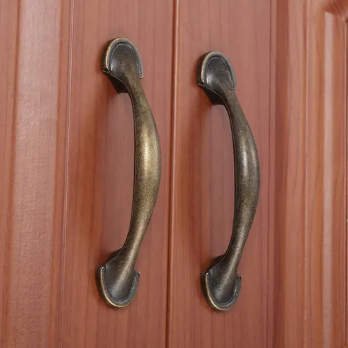 Vista 5 de dophee 4 tiradores de gabinete de bronce antiguo, arco de 3 pulgadas con espacio entre agujeros para armario, puerta, cajón, armario, aparador