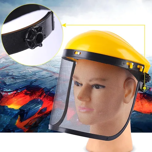 Vista 2 de Protector facial resistente a los impactos con diadema ajustable, protector transparente para trabajos metálicos y construcción, protector facial