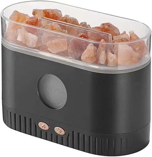 Vista 7 de YALEDI Difusor de aceite esencial de aromaterapia, difusor 3 en 1 de lámpara de sal del Himalaya con 7 luces de color, humidificador ultrasónico