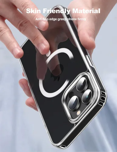 Vista 5 de Tigowos - Funda compatible con iPhone 15 Pro, con MagSafe, resistente a caídas de 10 pies, cubierta trasera de aspecto mate, llaves de aleación