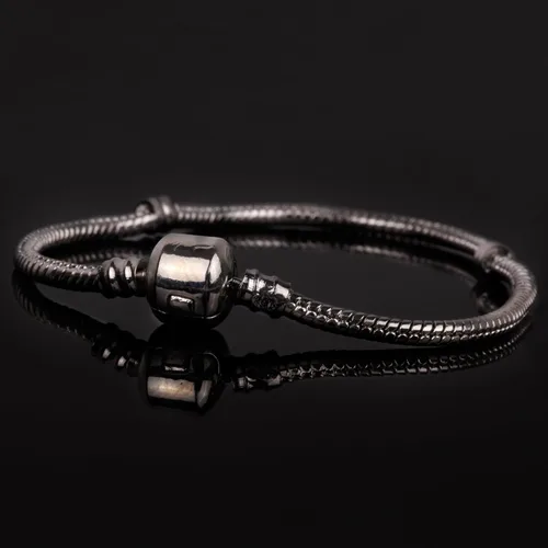 Vista 5 de RUBYCA 5 unids 8.3 "plata Color Broche Europeo serpiente cadena encanto pulsera fit Charm Beads DIY