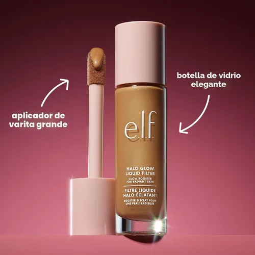 Vista 5 de e.l.f. Filtro líquido Halo Glow, potenciador de tez para un aspecto brillante y suave de enfoque, infundido con ácido hialurónico, vegano y libre