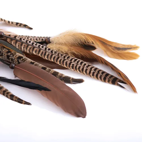 Vista 5 de lureme Diadema de plumas indias accesorios-hecho a mano plumas lazos para el pelo vestido de cabeza vestido tribal pluma tocado (hb000012-5)
