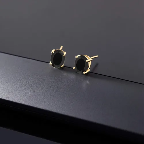 Vista 148 de Gem Stone King Aretes de oro de 14 quilates con piedra natal ovalada de 0.315 x 0.236 in Aretes de oro para mujer