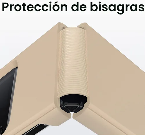 Vista 3 de OtterBox Symmetry Flex Series - Funda para Samsung Z FLIP4, color marrón Tapa Beige