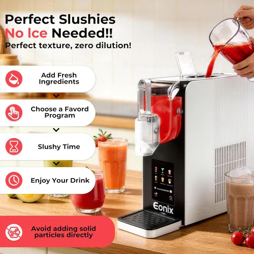 Vista 5 de Máquina de granizado no necesita hielo, máquina de granizado de 64 onzas para el hogar con función de limpieza automática, máquina comercial