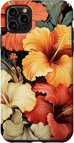 Vista 13 de Hawaiian Tropical Design Yellow Red Hibiscus Plumeria Case for iPhone 17