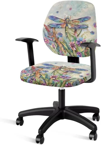 Vista 20 de Talayituse - Funda para silla de oficina o computadora con estampado de estrellas de playa, funda de asiento dividida elástica, extraíble y lavable