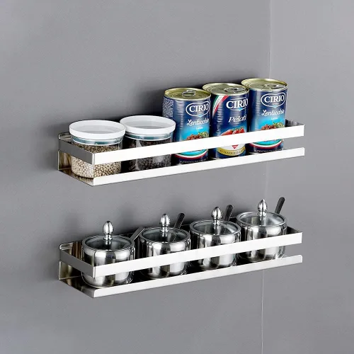 Vista 2 de CONRUSER Estante de especias montado en la pared, organizador de cocina de acero inoxidable, estante de almacenamiento colgante, estante