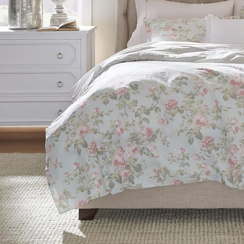 Vista 6 de Laura Ashley Home - Juego de funda de edredón individual, ropa de cama de algodón reversible con funda a juego, decoración del hogar transpirable